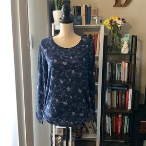 Blue | Long-Sleeved | Intricate design t-shirt